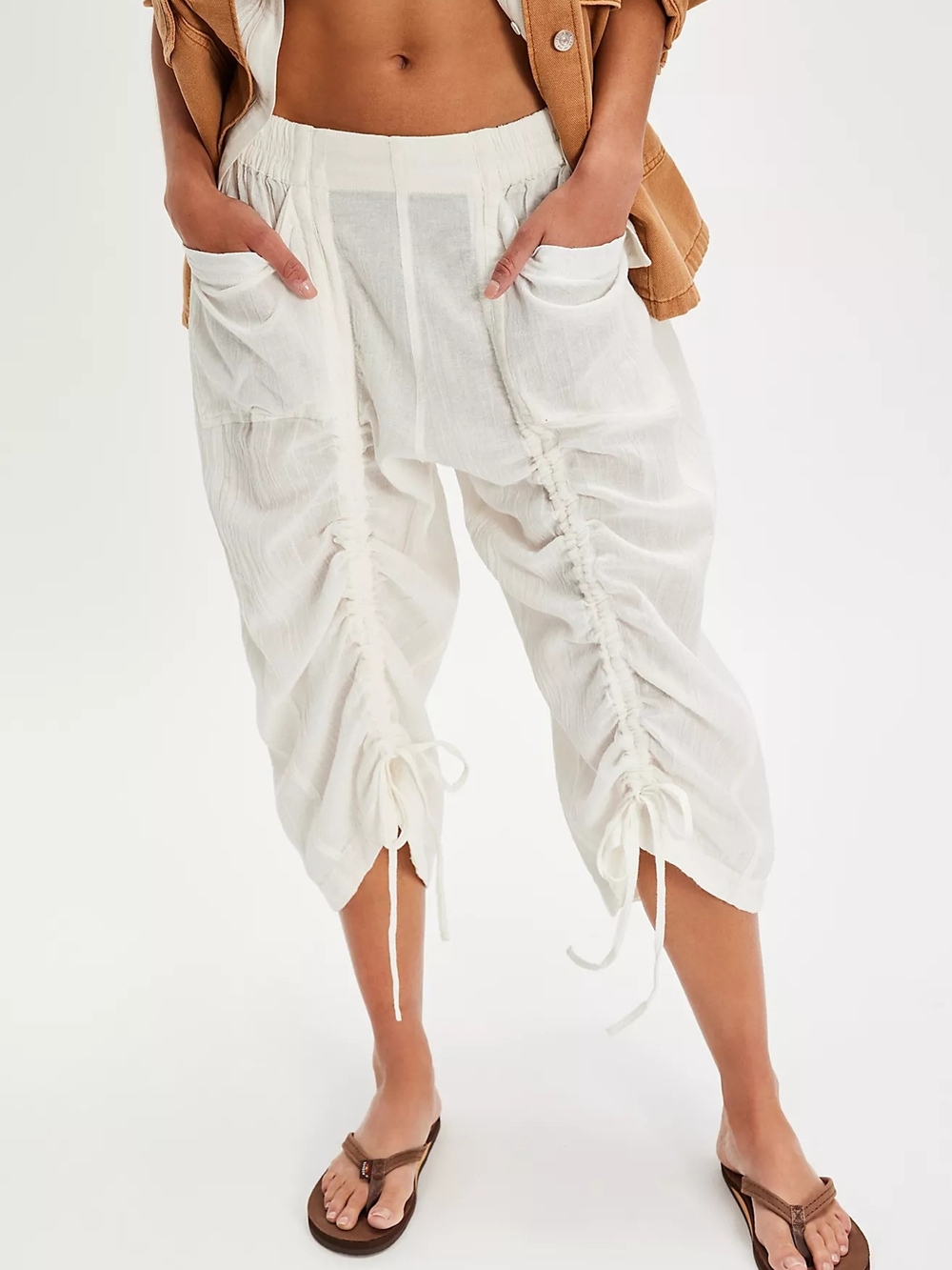 FP Movement Gianna Ruched Gaucho Pull-On Pants Size XS